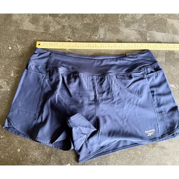 Reebok Women's XL Blue Lined Running Slim Shorts Tennis Pickle Ball Volleyball - Picture 6 of 9
